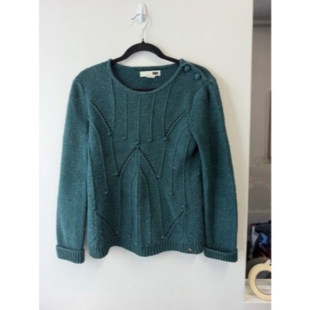 Levi's Women's Green Cotton Knit Crew Neck Lightweight Pullover Sweater Size M